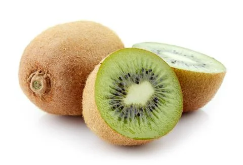 Kiwi fruit on white background Stock Photos