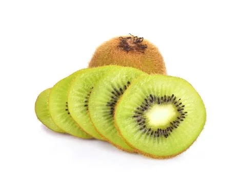Kiwi fruit on white background Stock Photos