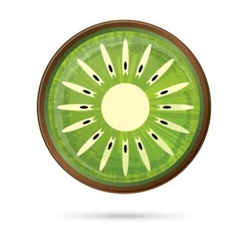 Kiwi Icon Isolated on White.  Stock Illustration