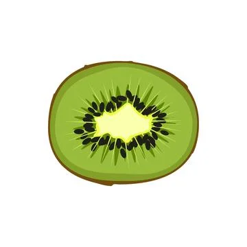 Kiwi icon. A source of vitamin C. Healthy exotic fruit with seeds. Delicious Stock Illustration