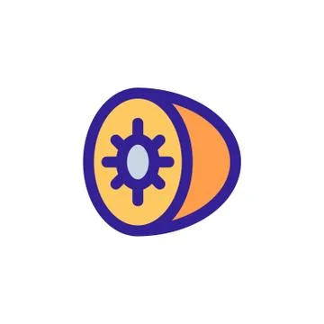 Kiwi icon vector. Isolated contour symbol illustration Stock Illustration