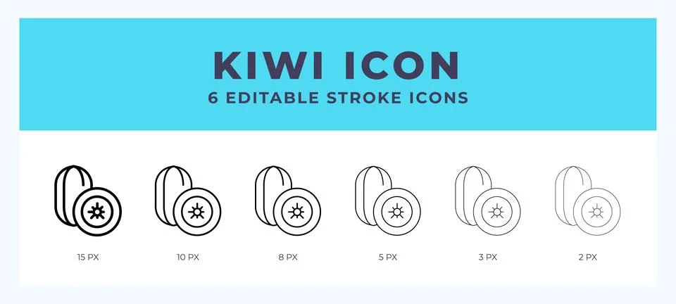 Kiwi icon vector for web. And mobile app. Editable stroke outline icon. 스톡 일러스트