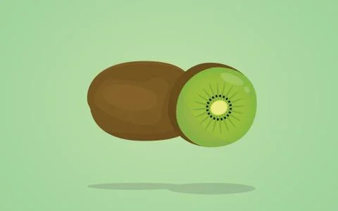 Kiwi isolated with flat style Stock Illustration