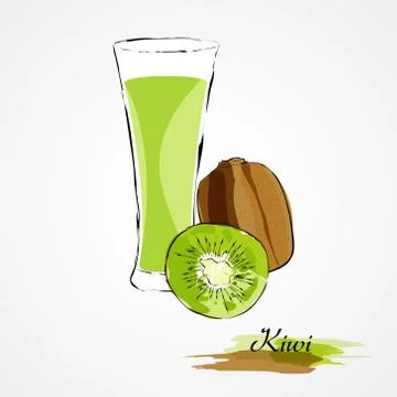 Kiwi juice Stock Illustration