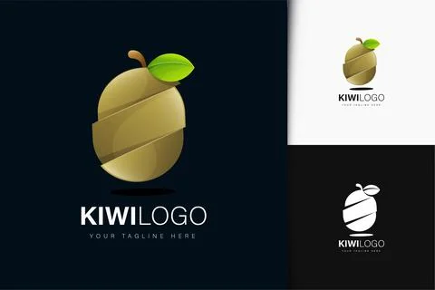 Kiwi logo design with gradient Stock Illustration