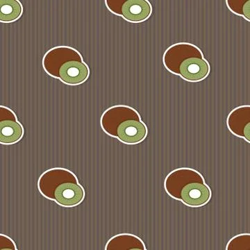 Kiwi pattern. seamless texture with ripe kiwi Stock Illustration