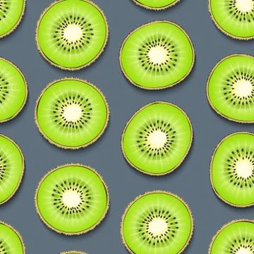 Kiwi piece seamless background. Illustrazione stock