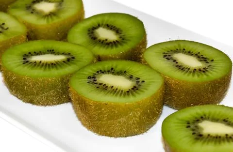 Kiwi on a plate Stock Photos