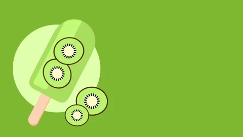 Kiwi Popsicle Illustration Stock Footage 335638307