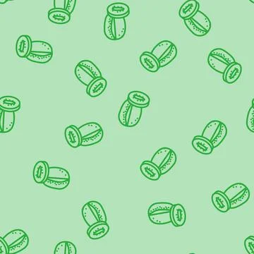 Kiwi ripe line vector seamless pattern Stock Illustration