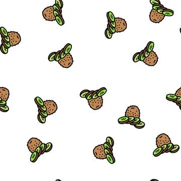 Kiwi ripe vector seamless pattern Stock Illustration