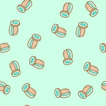 Kiwi ripe vector seamless pattern Stock Illustration