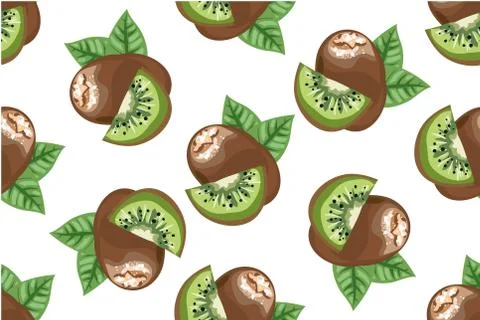 Kiwi seamless pattern Stock Illustration