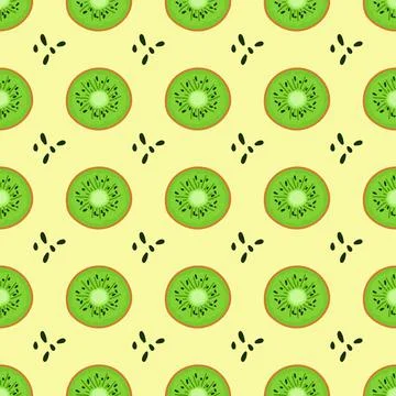 Kiwi seamless pattern Stock Illustration