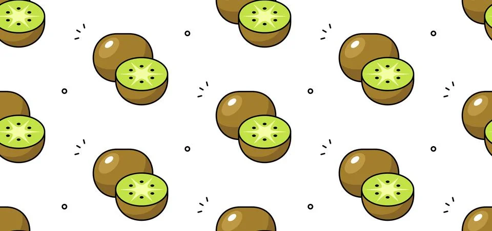 Kiwi seamless pattern Stock Illustration