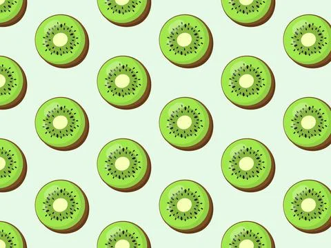 Kiwi seamless pattern. Vector illustration. Stock Illustration