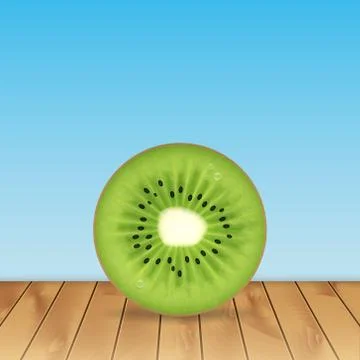 Kiwi slice Stock Illustration