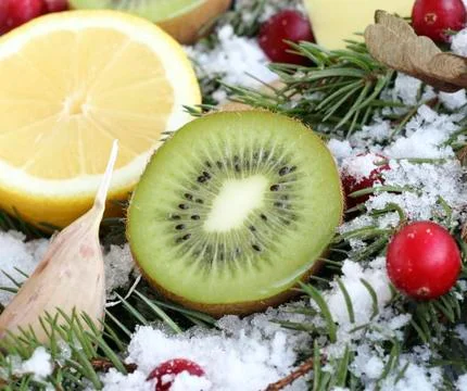 Kiwi slice Stock Photos