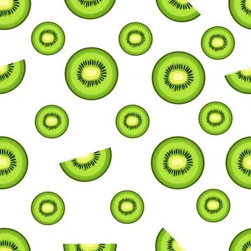 Kiwi slice Seamless vector pattern Stock Illustration
