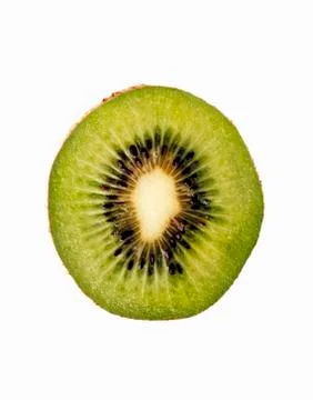 Kiwi Slice on White Background Stock Photos