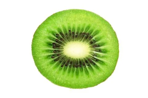 Kiwi slice on white Stock-Fotos