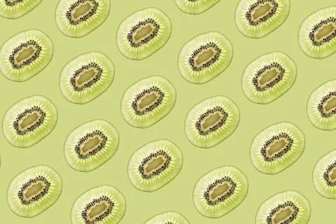 Kiwi slices pattern Stock Photos