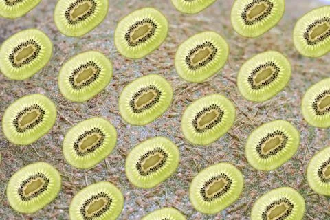 Kiwi slices pattern Stock Photos