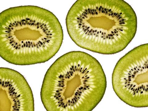 Kiwi slices Stock Photos