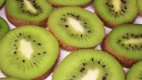Kiwi Slices Texture Closeup Video Seamless Looping Video stock 140134737
