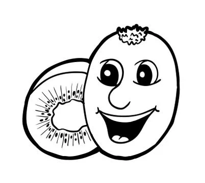 Kiwi with smile Stock Illustration