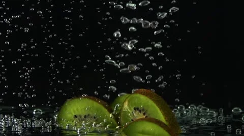 Kiwi splash, Slow motion Stock Footage 22244344