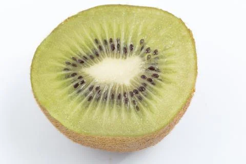 Kiwi split on white background Stock Photos