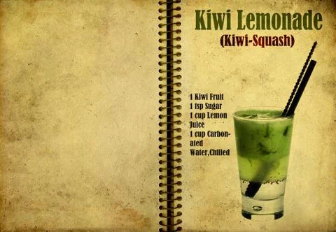 Kiwi squash recipe Stock Illustration