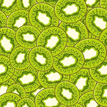 Kiwi summer seamless pattern in minimalistic style. Tropical exotic fruits Stock Illustration