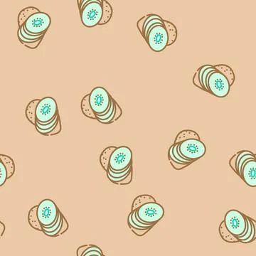 Kiwi sweet vector seamless pattern Stock Illustration