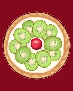 Kiwi tart Stock Illustration