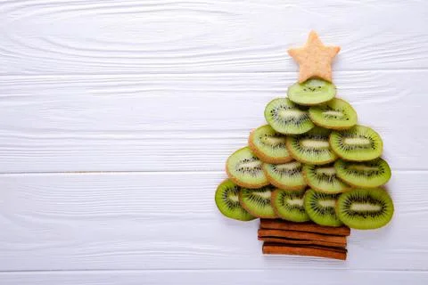 Kiwi tree on a white background Stock Photos