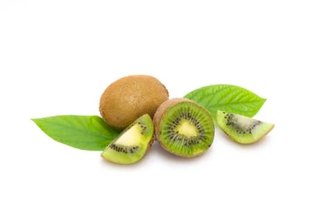 Kiwi on white background. Composition of kiwi on white background. Stock Photos