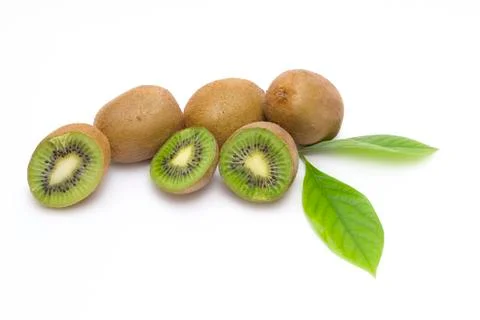 Kiwi on white background. Composition of kiwi on white background. Stock Photos