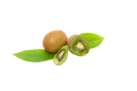 Kiwi on white background. Composition of kiwi on white background. Stock Photos