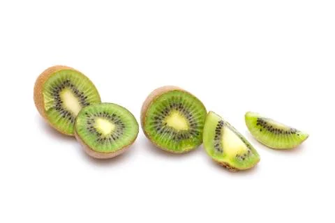 Kiwi on white background. Composition of kiwi on white background. Stock Photos