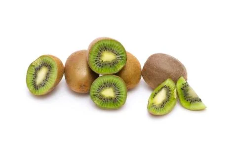Kiwi on white background. Composition of kiwi on white background. Stock Photos