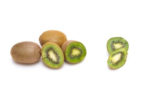 Kiwi on white background. Composition of kiwi on white background. Stock Photos