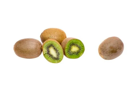 Kiwi on white background. Composition of kiwi on white background. Stock Photos