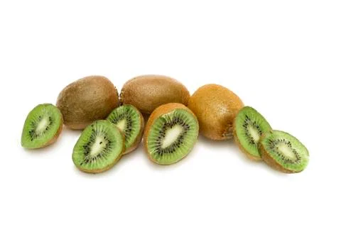 Kiwi on white background. Composition of kiwi on white background. Stock Photos