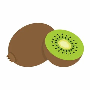 Kiwi on white background Stock Illustration