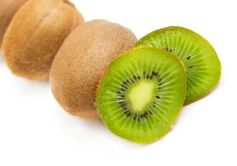 Kiwi on white background Stock Photos