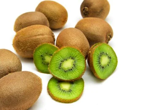 Kiwi on white background Stock Photos