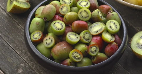 Kiwifruits of different types. Stock Footage 308253753