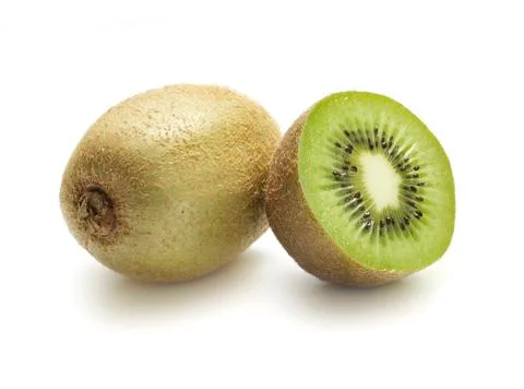 Kiwi's one sliced in halve Stock Photos